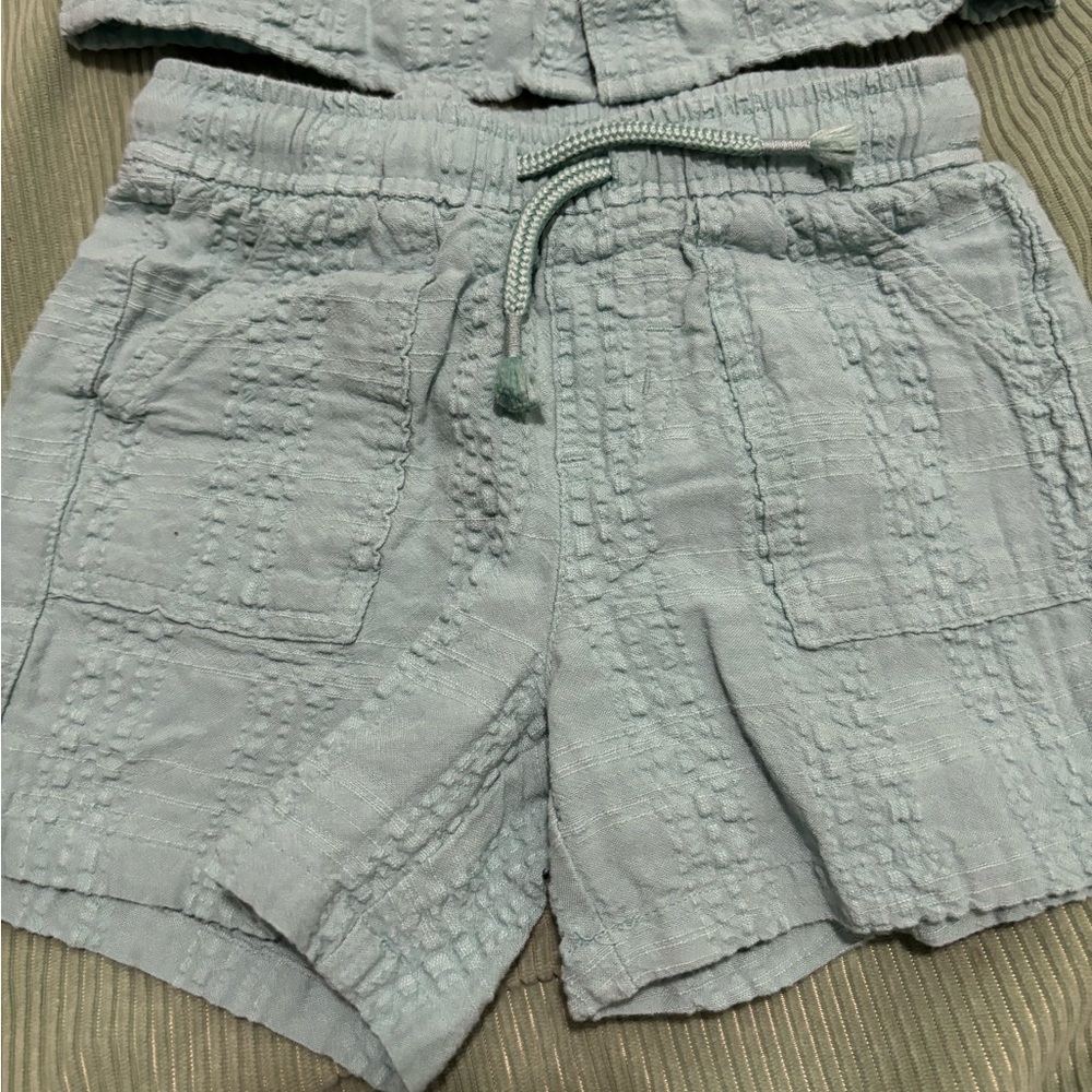 Blue Textured Two-Piece Set - Picture 2 of 4